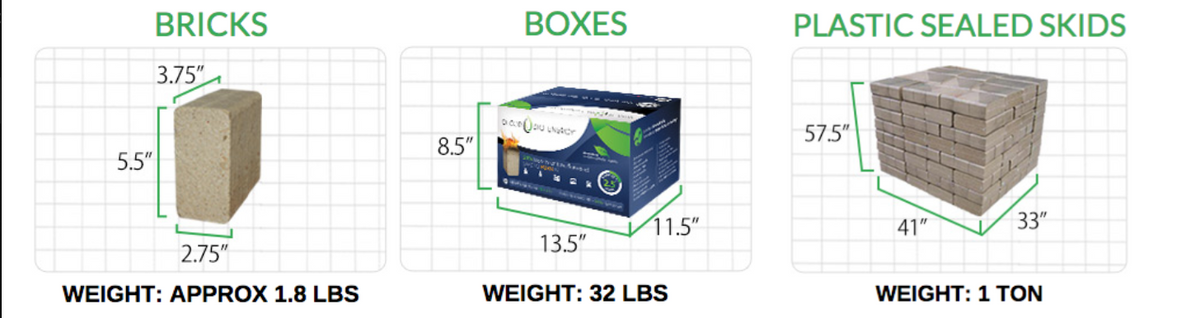 Biobrick Heating 1 Ton BioBricks Firewood Logs – Smart Lite Fire